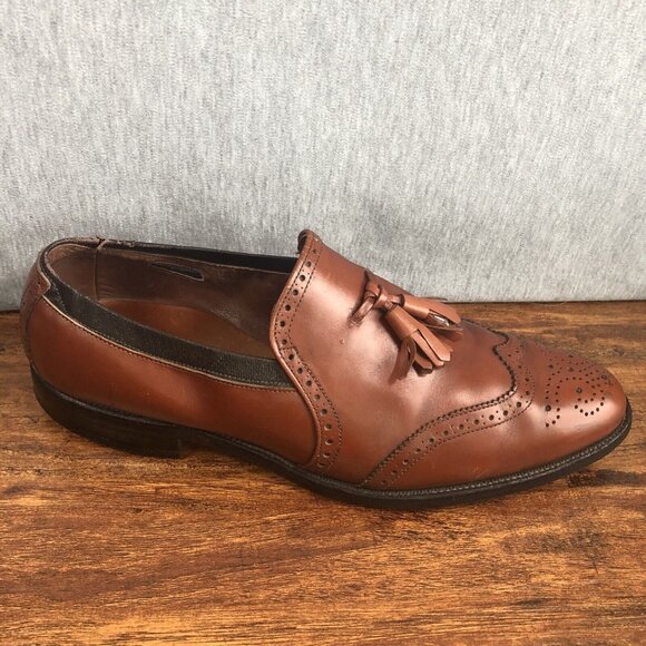 Allen Edmonds Canfield Leather Brown Semi Brogue Oxford Dress Shoes‎ Size 10 B - Picture 5 of 11